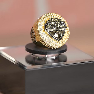 Give championship rings the status it deserves with our Championship Ring Spinning Display Case! | TrophySmack