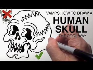 How to draw a HUMAN SKULL The Cool Way!!!!!!!!!!!!!