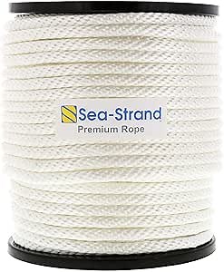 1/4" x 500' Reel, Solid Braid Nylon Rope | Durable, Abrasion Resistant | Utility Rope for Lifting, Hoisting, Pulleys, Winches, Dock Lines, Boating Applications