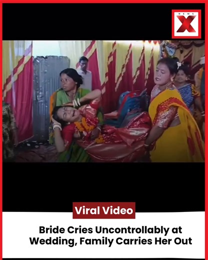 6.8K views | In a bizarre wedding scene, a bride’s loud sobbing overpowered the music, leaving guests stunned. As her crying continued nonstop, family members were forced to carry her out of the ceremony hall. #ViralWedding #BrideDrama #WeddingNews #UnusualEvents #SocialBuzz #IndiaViral #TrendingNow #FunnyNews #ViralMoment | NewsX | Facebook