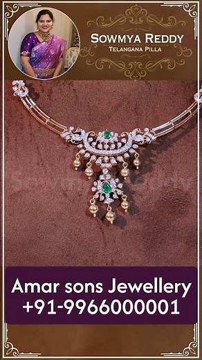 designer peacock motif with 2 emerald stones necklace at 3.08L