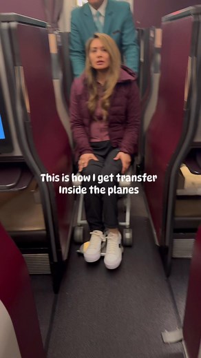 As you know passengers with mobility impairments aren’t allowed to roll inside the plane with their wheelchair due to lack of space/room. We have been using aisle chairs or onboard aisle chairs to transfer disabled people in and out the planes for decades now. Every time I travel I have to go through this process. Some airlines are good and some are bad just make sure to select the right one for you. #traveler #dallasinfluencer #girlpower | Marcela Marañon - The Journey of a Brave Woman