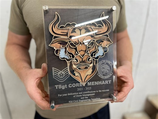 Layered Wood Acrylic Bull Plaque: Personalized Military Plaque - Etsy
