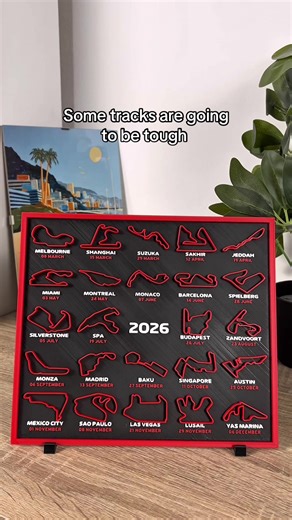 The full 2026 F1 calendar — circuits, dates, and location in 3D. Some tracks look brutal… but we know Max will dominate anyway. #f1 #formula1 #f12026 #maxverstappen #f1fans