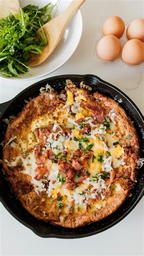 Looking for an easy holiday brunch recipe that will wow your guests? I’m partnering with @ohiopoultry to bring you this savory, cheesy bacon egg-packed Dutch baby recipe. It’s delicious, hearty, full of eggcellent high-quality protein and essential nutrients, and bonus - you can even prep it the night before if you want. This also got a 5-star review from all of our kids, so you know this is the perfect recipe whether you’re hosting a crowd or looking for an effortless and delicious way to fuel 
