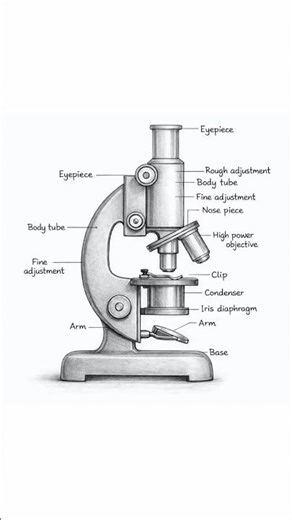 Microscope labelled diagram|how to draw microscope art|#shorts #ytshorts #microscope #science