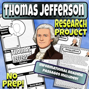 Thomas Jefferson Presidents Day Biography Poster | Research Activity