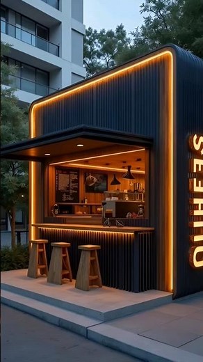 ‎🔥 Modern Coffee Kiosk Design That Will Blow Your Mind | Small Coffee Shop Exterior Ideas #shorts