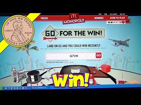McDonald's 2012 Monopoly Game - How To Enter 11-Digit Codes On Web Site - Win Prizes!