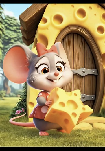 Adorable Animated Mouse Sharing Cheese Adventures