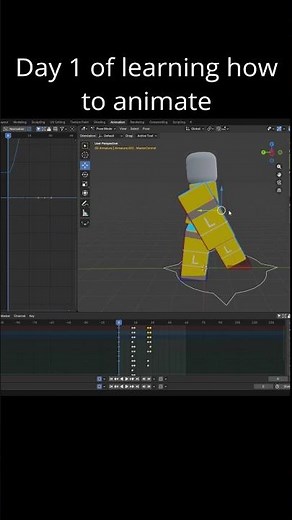 Day 1 of learning to animate #animation #blender #roblox #robloxshorts #robloxanimation #beginner
