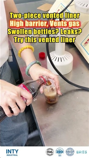 Swollen bottles? Leaks? Try this vented liner #sealing #liner#ventedliner #venting #seal