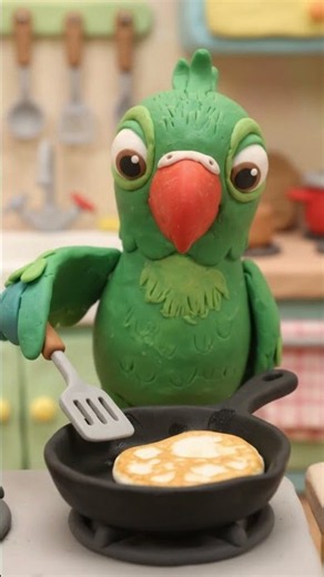 Clay Parrot Making Breakfast | Fun Cooking Cartoon #clayworld