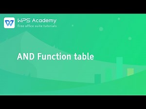 [WPS Academy] 2.4.3 Excel:The AND Function in WPS Spreadsheet