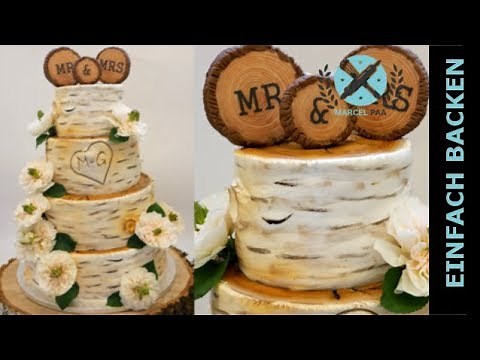 4-stöckiger Birch Tree Wedding Cake I Birkenbaum Hochzeitstorte