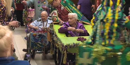 Krewe of NAMAC holds Mardi Gras parade, coronation at Armed Forces Retirement Home