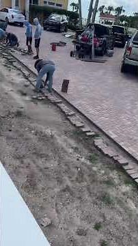 Transforming Our Neighbor's Patio Pavers Poolside Makeover Epic Before & After #HomeImprovement #DIY