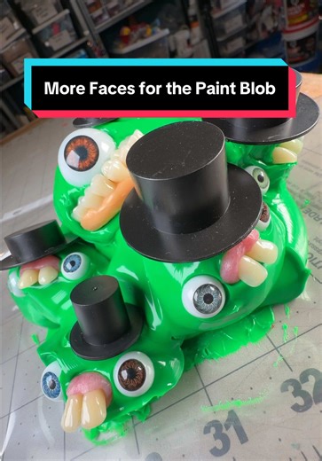 Adding New Faces to Acrylic Paint Blob Art