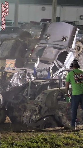 Car rolled over at the 2025 Fayette county cleanup show #demolitionderby #demoderby