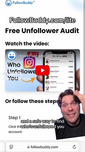 🚨 Wondering who unfollowed you on Instagram? 👀 With FollowBuddy Lite, you can find who isn’t following you back for free without any sketchy apps or sharing your password! 🙌. FollowBuddy.com/lite. FollowBuddy Lite is completely free but if you want to unfollow people faster, keep track of audits and find unfollowers as they unfollow, check out our premium plans for the fastest, easiest and safest way to find unfollowers on Instagram. We are giving discount codes to the first 50 people that co