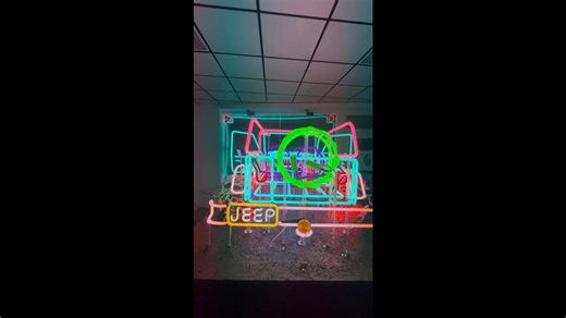 3D Neon Glass Jeep