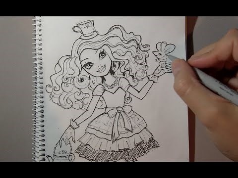How to draw Madeleine Hatter from Ever After High step by step