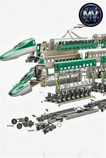 Bullet Train Exploded View 🚄 | Inside High-Speed Train Engineering 4K #bullettrain