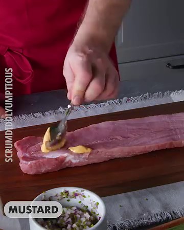 Elegant, flavor-forward & tender, this German Strindberg-style pork tenderloin is perfect for your next family dinner! 🍖🫛🥓👀 📌 RECIPE: https://bit.ly/42rfPEN | Scrumdiddlyumptious