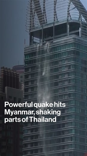 A strong earthquake rocked Myanmar, shaking buildings and triggering evacuations in neighboring Thailand and Vietnam. The earthquake, which struck in the afternoon, was the strongest worldwide since 2023. https://trib.al/SKaf5pA | Bloomberg Asia