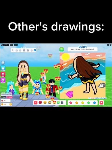 Other's drawings vs Funneh's drawing #itsfunnehandkrew #roblox #funny #itsfunneh #drawing #gold #oof