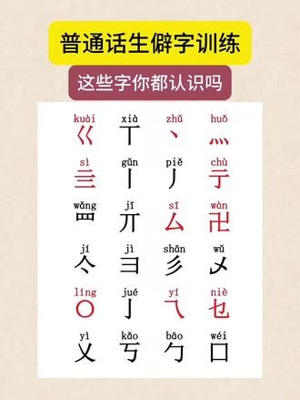 #每天跟我涨知识 #汉字识字量 #全民学汉字 #生僻字注音版 普通话考试生僻字训练，你认识几个？