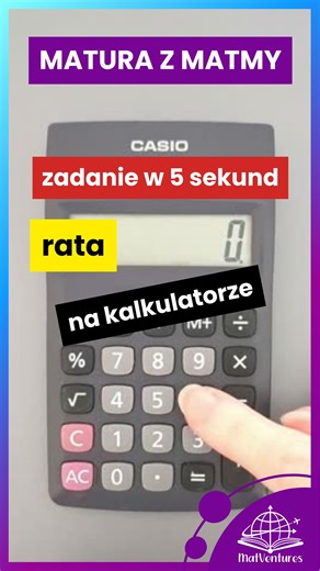 Matematyka | korepetycje | matura | egzamin E8 | edukacja domowa on Instagram: "Obliczanie RATY w 5 sekund? To możliwe z tym trikiem! Chcesz szybko obliczyć zadanie dotyczące raty? Oto jak to robić na kalkulatorze: ➡️ Wpisujesz wielkość raty (w zł) ➡️ Klikasz przycisk „dzielenie” ➗ ➡️ Wpisujesz wysokość raty (w %) ➡️ Klikasz przycisk „%” ➡️ Gotowe! 🎉 💡 Uwaga: Nie trzeba klikać znaku „równa się”! ✅ ZAPISZ ten trik na przyszłość! 💡 matura z matematyki | matura 2026 | kalkulator | obliczenia na 