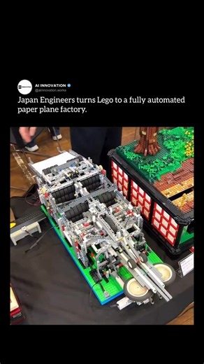 AI INNOVATION on Instagram: "Engineers and Lego enthusiasts in Japan have come together to create a fully automated paper airplane maker, constructed entirely from Lego Technic pieces. This remarkable machine folds, creases, and launches each plane with precision, powered solely by gears, motors, and ingenious mechanical design."