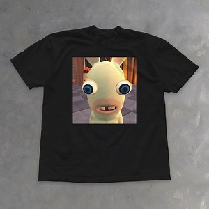 Raving Rabbid Stare Shirt - Rabbit Meme Tee - Weirdcore T-shirt - Etsy