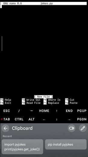 Make a random joke with Python each time. #cod #python #termux #shorts #shortvideo #shortsfeed