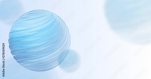 K abstract technology and science animated background. 3d blue sphere with lines on white. Template for presentations, banners and social media. Seamlessly looped video.