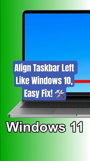 Move Taskbar Left - Windows 11 #Windows11 #TaskbarTips #WindowsTricks #Shorts #TechTips