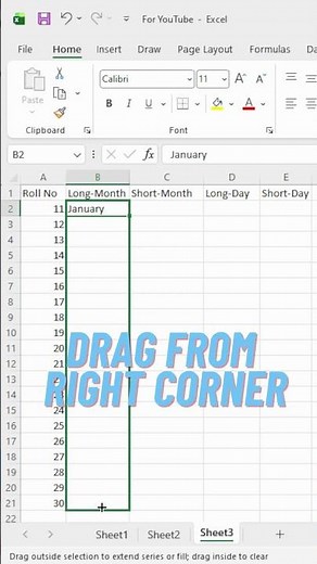Excel AutoFill Trick 🤯 | Numbers, Months & Days in 5 Seconds!