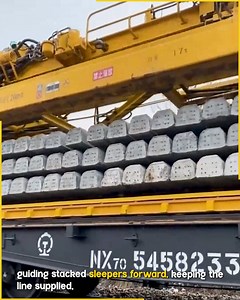 2.5M views · 30K reactions | Precision Rail Sleeper Laying Machine Action. #RailMachine #TrackConstruction | Fun club | Facebook