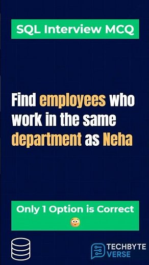 SQL Interview MCQ 😳 | Pick the Correct Query