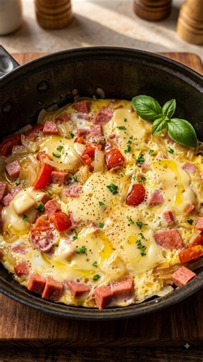 Cheesy Sausage & Egg Skillet 🤤🔥 #breakfast #breakfastideas