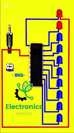 Audio level indicator circuit diagram 😮| Sound Level Meter #shortvideo #electricalguru #electricalci