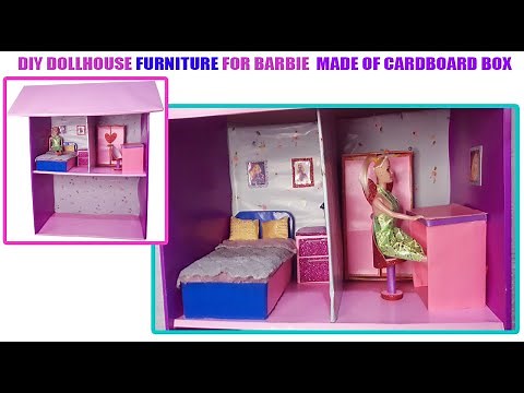 DIY Dollhouse Furniture for Barbie Dolls, Made of Cardboard | How to Make Dollhouse Furniture Part 1