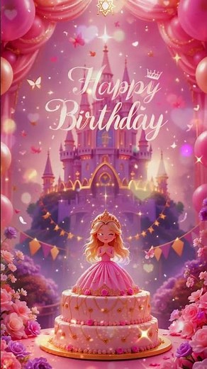 Happy Birthday Princess Wishes ✨ Magical cake and Castle Birthday Greetings for your Princess #hbd