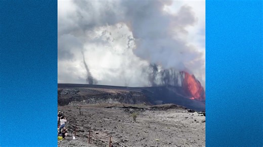 Video shows 'ash tornado' spinning around erupting Kilauea volcano in Hawaii