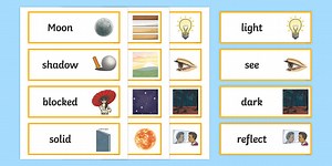 Year 3 Light Scientific Vocabulary Cards