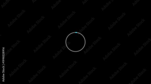 Circular loading animation. Spinning progress indicator with retry and try again symbols on a black background.