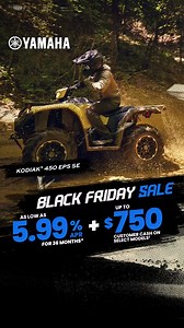 91K views · 54 reactions | Black Friday deals are here on Yamaha’s legendary Utility ATVs — get your Grizzly or Kodiak for less and tackle tough jobs or have fun on the trails! | Yamaha Motor USA | Facebook
