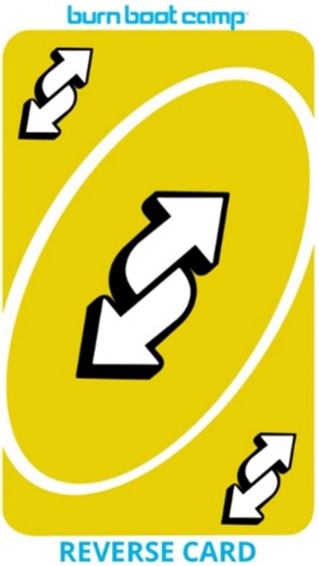 14 reactions |  UNO Reverse Cards have arrived at Burn Pensacola and KARMA has never been so sweet!  YES, it’s real! YES, it means exactly what you think it means! 勞 Your trainer ➡️ Doing your reps! You? Standing there living your best life! 朗 Use it boldly! Use it wisely! But don’t forget— these trainers have a Draw 4 energy of their own!  Get yours this Friday, 11/28 - in our BLACK FRIDAY NUTRITION BAGS! ️ | Burn Boot Camp - Pensacola, FL | Facebook