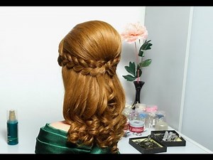 Romantic hairstyle for long hair with french braids